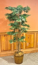 Faux Potted 5' Tree In Wicker Basket