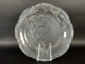 A Lovely Frosted & Embossed Platter By Mikasa, Perfection Pattern