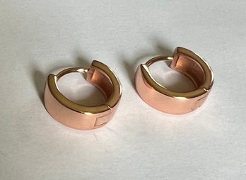 ROSE GOLD OVER STERLING SILVER SMALL HOOP EARRINGS