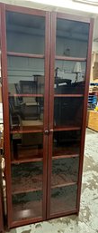 Nice Tall Bookcase With Glass Doors