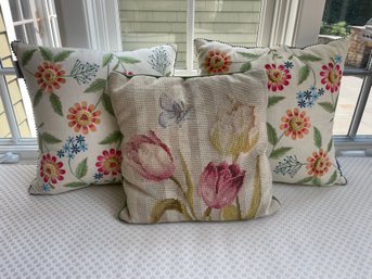 Crafty Floral Pillow Lot - Set Of 3