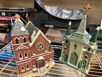 Two Christmas Village Churches