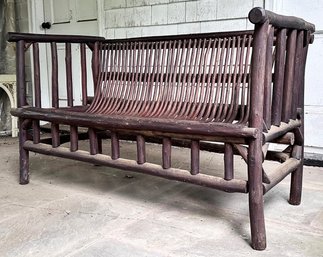 A 19th Century Adirondack Oak Stick Style Love Seat