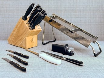 Good Quality Cutlery, A Knife Block, A Mandolin And More