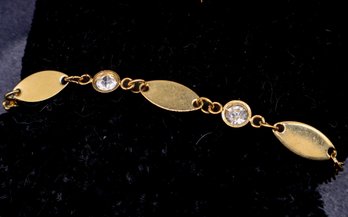 Gold Color Bracelet With Sparkling Stones