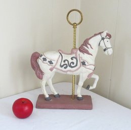 Austin Sculpture Of A  Carousel Horse W/rider Pole