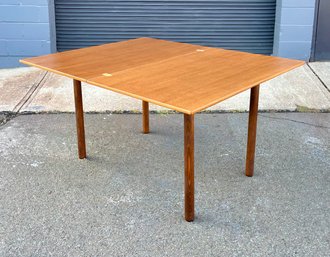 Vintage Danish Teak Moreddi Style Swiveling Flip-top Expanding Dining Table