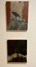 Two Signed Board Mounted Wax Encaustic Art Pieces By Cecilia Moy Fradet