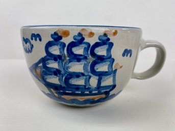 M. A. Hadley Pottery Large Coffee Cup - Clipper Ship