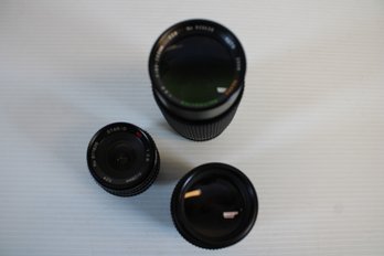 Vintage Sears 80 - 200 Lens, Star-D MC 28mm Lens And Sakar MC 135mm Lens