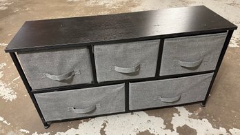 Great Storage Unit With Grey Fabric Bins