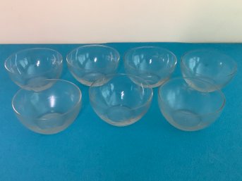 ETCHED GLASS BOWLS SET OF 7