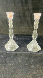 Pair Of Tiffany & Co. Crystal Candlestick Holders