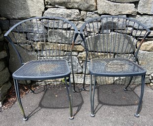 Pair Of  Vintage Carolina Forge Mesh Iron Patio Chairs