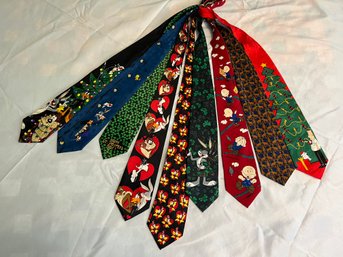 Nine Cartoon Themed Ties