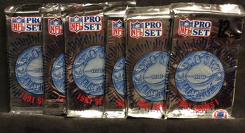 (6) 1991 Series 1 Pro Set Platinum Football Foil Packs - M