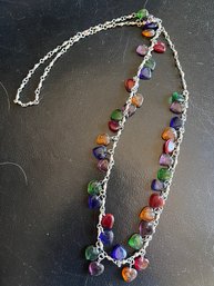 Confetti Heart Multi Gemstone Necklace