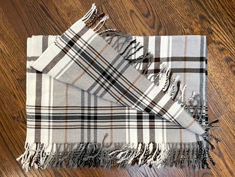 Lillian August Woven Plaid Throw Blanket