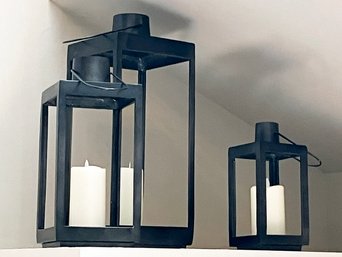 A Trio Of Modern Metal Lanterns