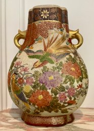 Amazing Japanese Satsuma Vase With Birds