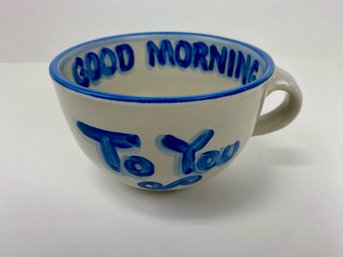 M. A. Hadley Pottery Large Coffee Cup - Good Morning To You