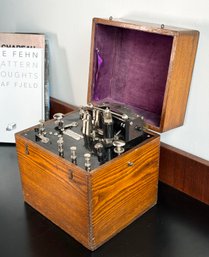 RARE 1890's Oak Cased Electro Magnetic Battery Quack Medicine Device