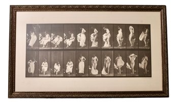 Plate Number 498. Miscellaneous Phases Of The Toilet, 1887 Eadweard Muybridge Framed Print