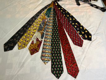 Eight Assorted Ties, Including Disney