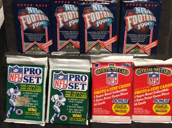 (8) Assorted Football Card Sealed Packs - M