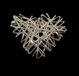 Amazing Italian Sterling Silver Intricately Designed Heart Pendant/trinket