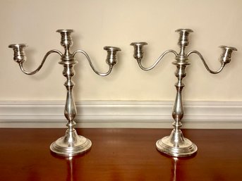 Vintage Gorham Puritan 3-Light Candelabra, Weighted Sterling