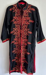 Vintage Asian Style Embroidered Dress, Marked Size 42