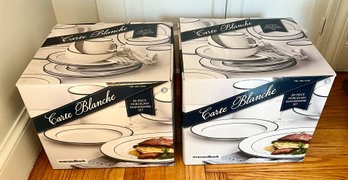 2 NEW Boxes Of Carte Blanche White Porcelain Dinnerware ~ 20 Pc Each Box ~