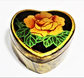 Paper Mache Heart Shaped Trinket Jewel Box