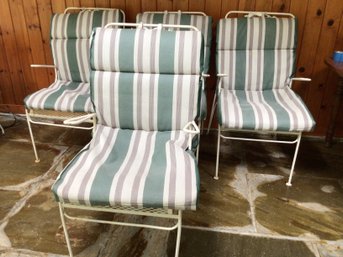 Beautiful Vintage High Back Iron Salterini Chairs Lot Of 4