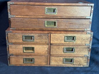 TWO MIDCENTURY MIELE TEAKWOOD JEWELRY CHESTS