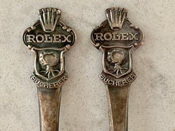 Pair Of Rolex Spoons From Bucherer Jewelers Of Switzerland