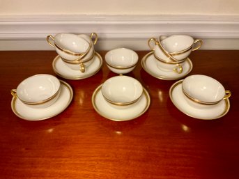 Vintage M. Redon Athena Limoges China Cups & Saucers