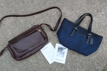 Coach Navy Blue Small Nylon Mini Bag No.L2J-7447 And A Small Anne Klein  Bag