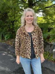 Moschino Short Animal Print Jacket Size 14