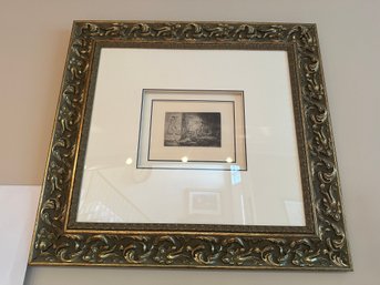 Rembrandt Van Rijn 'The Golfer' Framed Etching On Off White Laid Paper ($5,200 Original Appraised Value)