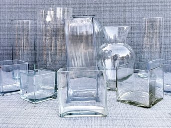 A Large Assortment Of Vintage And Modern Glass Vases