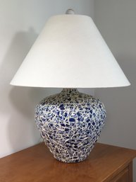 Fantastic And Large ! - Blue & White Chinese Porcelain Fragment Lamp - All Completely Hand Made - WOW !