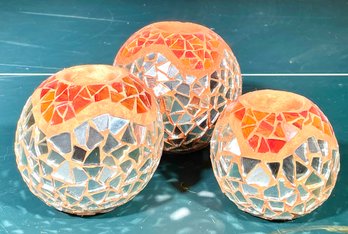 Mirror Mosaic Candle Decor