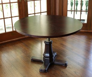 Adjustable Round Sunburst Wood Pedestal Game Table