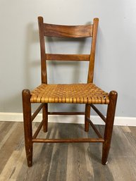 Antique Rush Seat Chair With Ladder Back
