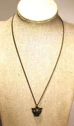 Contemporary Copper Finish Necklace W Leopard Face Pendant