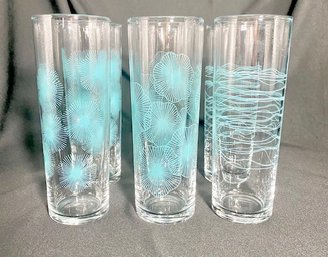 Vintage MCM Style Multi Design Teal Drinkware