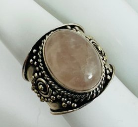 STERLING SILVER AND QUARTZ RING