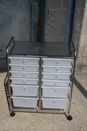 Stainless Steel 12 Drawer Rolling Organizer